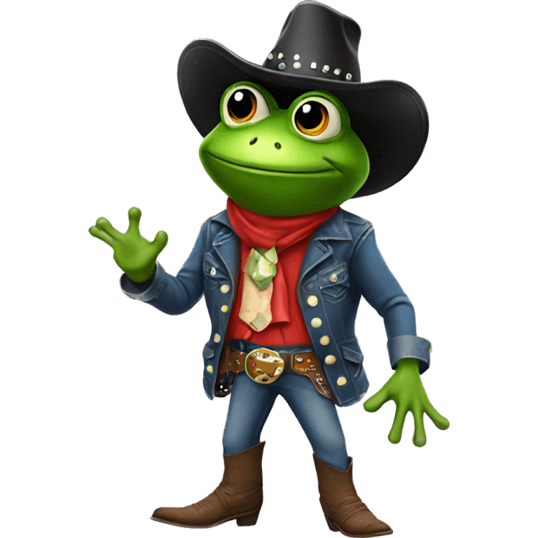 Cowboy frog at the disco emoji