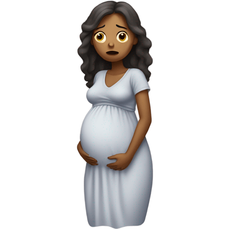 Sad sick pregnant woman emoji