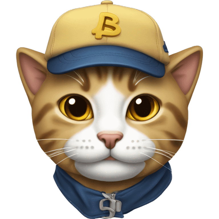 Gato con gorra de barrio emoji