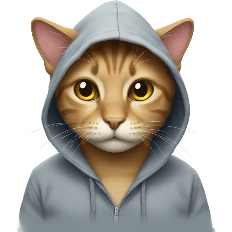 cat wearing hoodie emoji