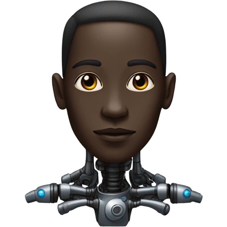 Person who is half droid half human with dark skin and a big nose emoji