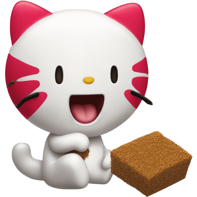 Hello kitty eating termites emoji