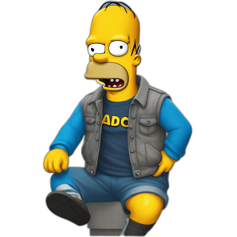 Homer Simpson with ACDC shirt emoji