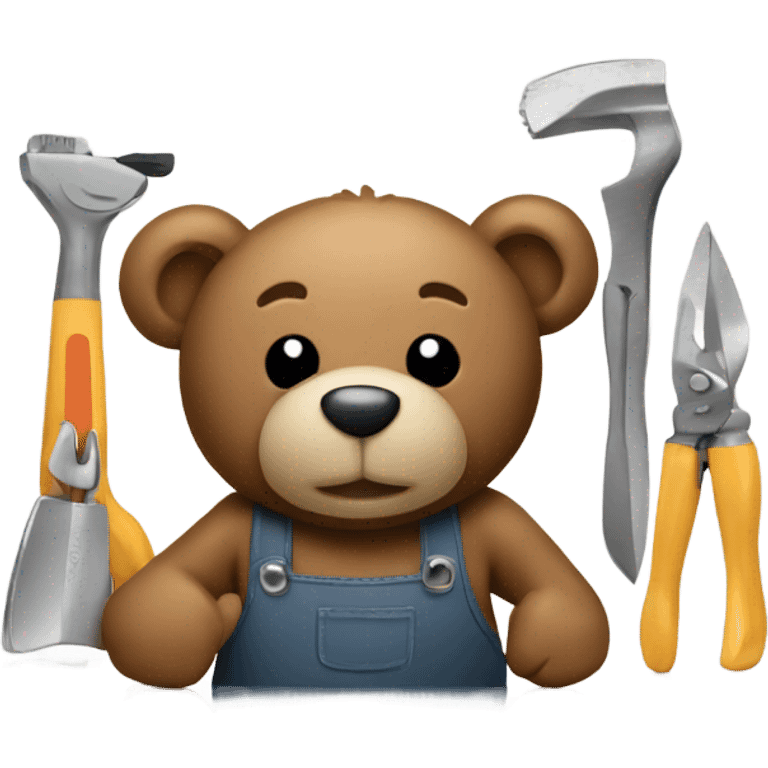 Teddy bear working with tools emoji