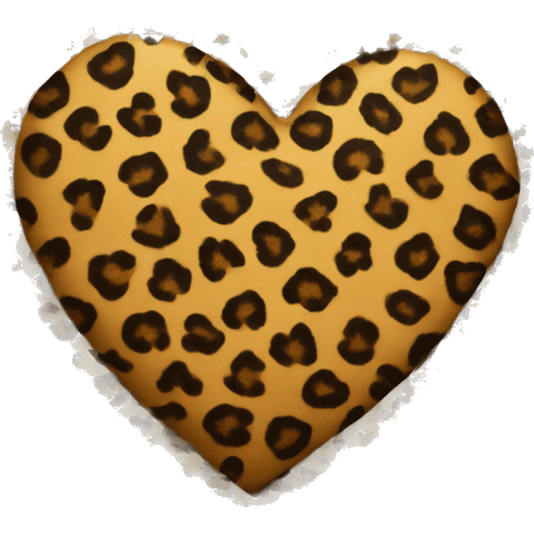 leopard print heart emoji