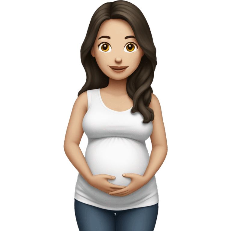 Pregnant white brunette  emoji