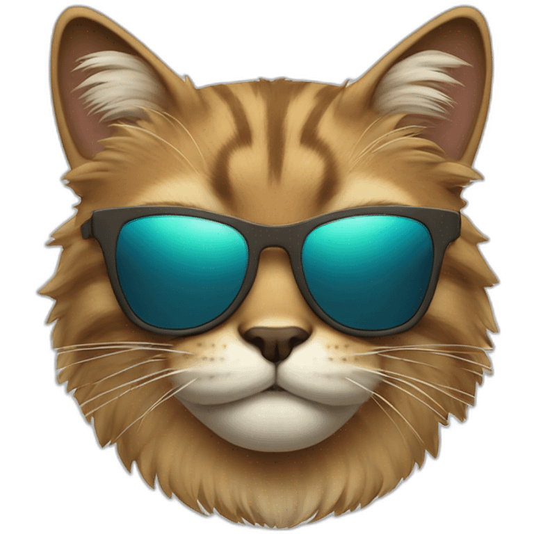 Mountain cat with sunglasses winking emoji