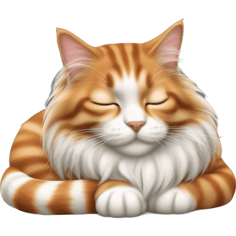 Red silver tabby long hair sleeping laying down emoji