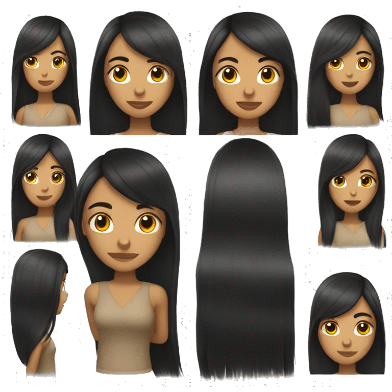 Honduran teenage girl with long straight black hair emoji