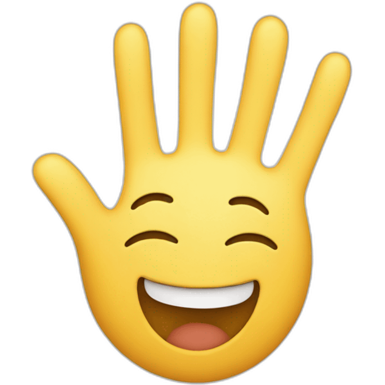 Happy face with hand peace emoji