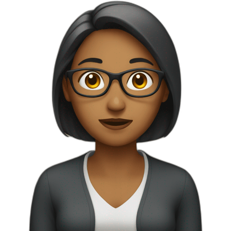 A woman learning emoji