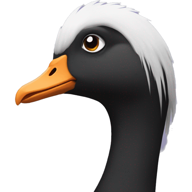 Emo goose with hair emoji