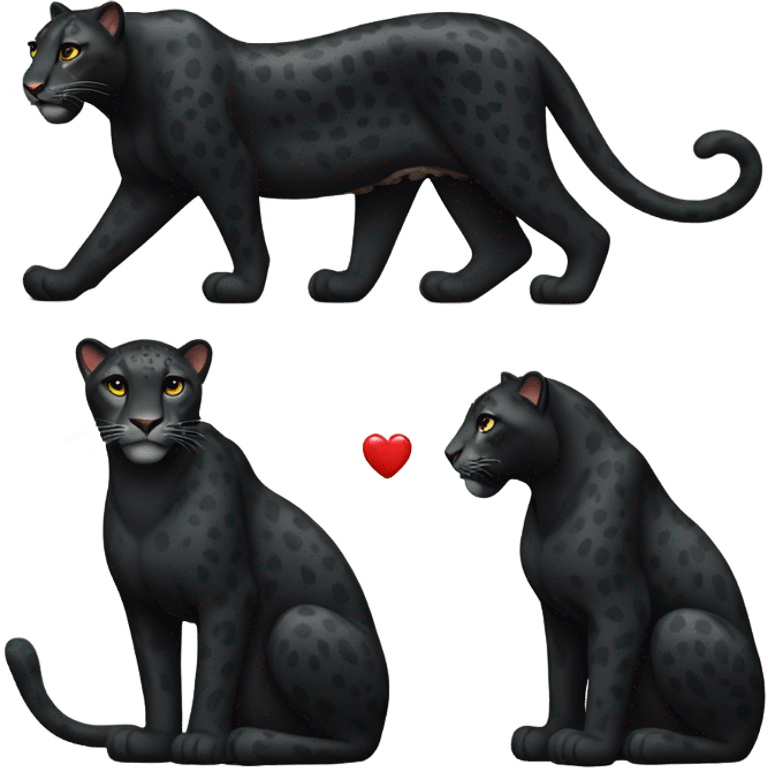 Black leopard heart emoji