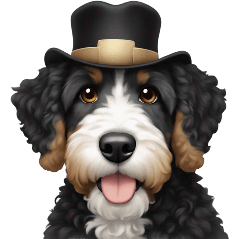 Bernedoodle with purdue hat emoji