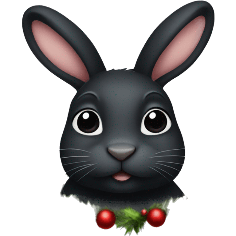 Black bunny christmas  emoji