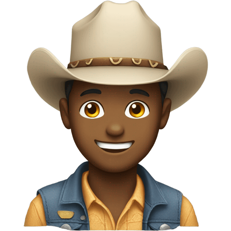 smiling boy in cowboy hat emoji