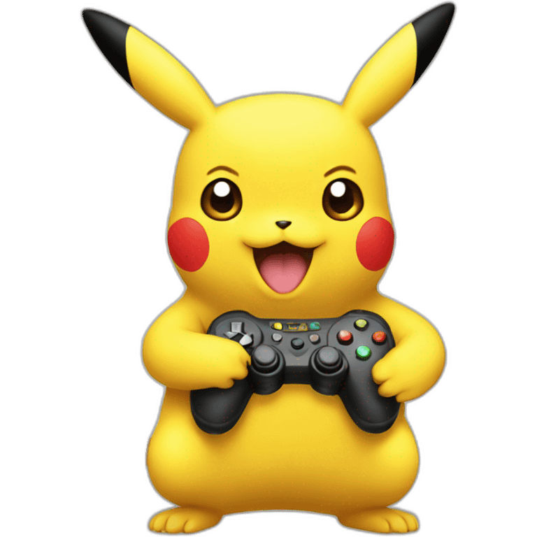 Pikachu playing video games emoji