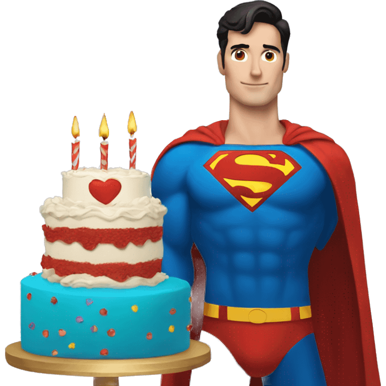 superman with cake emoji