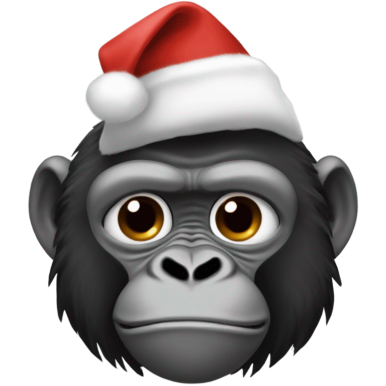 Gorilla Christmas hat, crying laughing with tears emoji