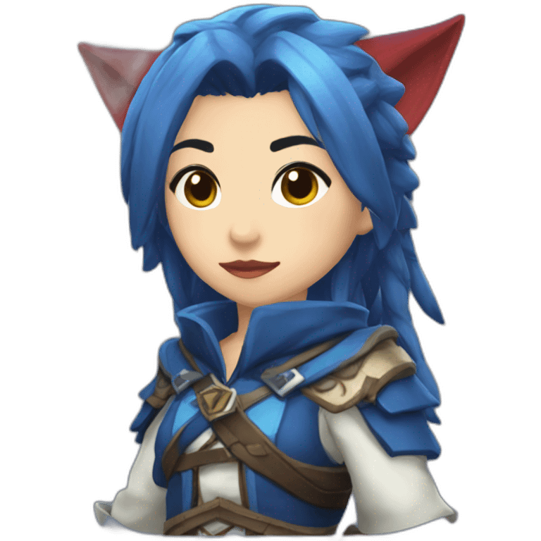 blue female miqo'te redmage emoji