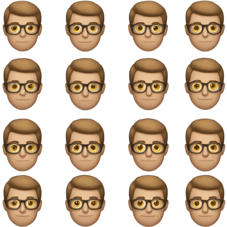 full body man with short brown hair and gold glasses emoji