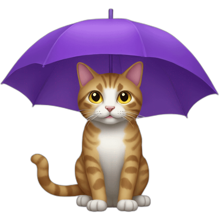 a cat with a purple umbrella emoji