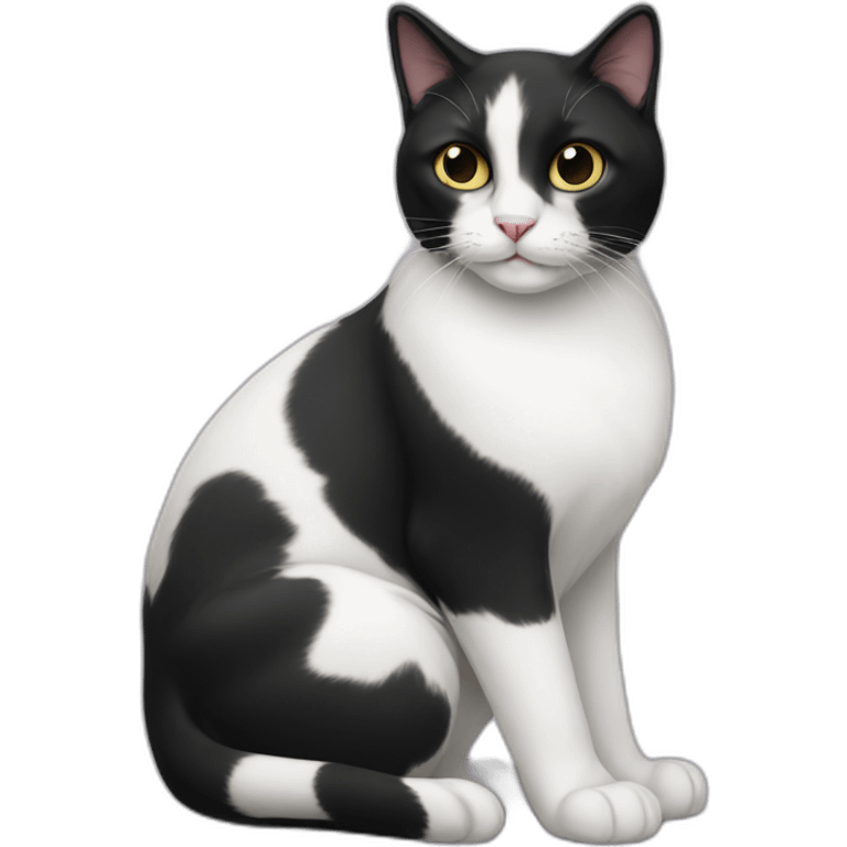 Black white cat emoji