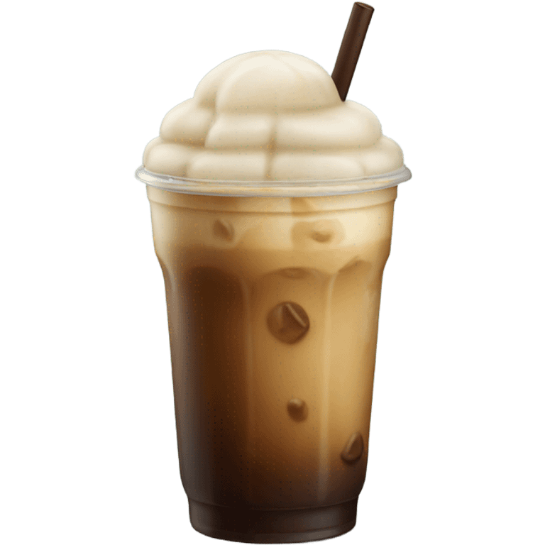 Starbuck ice coffee with ice cubes emoji