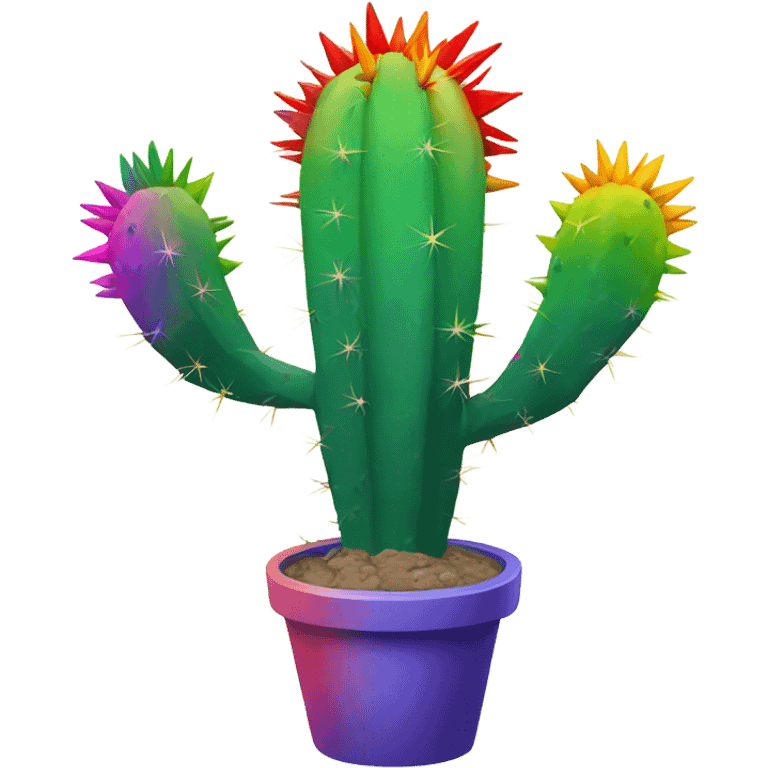 Rainbow cactus emoji