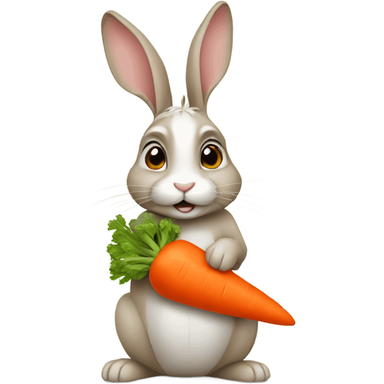 rabbit with carrot emoji