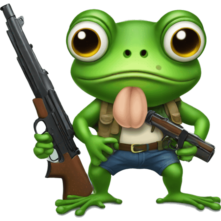 frog with a gun emoji