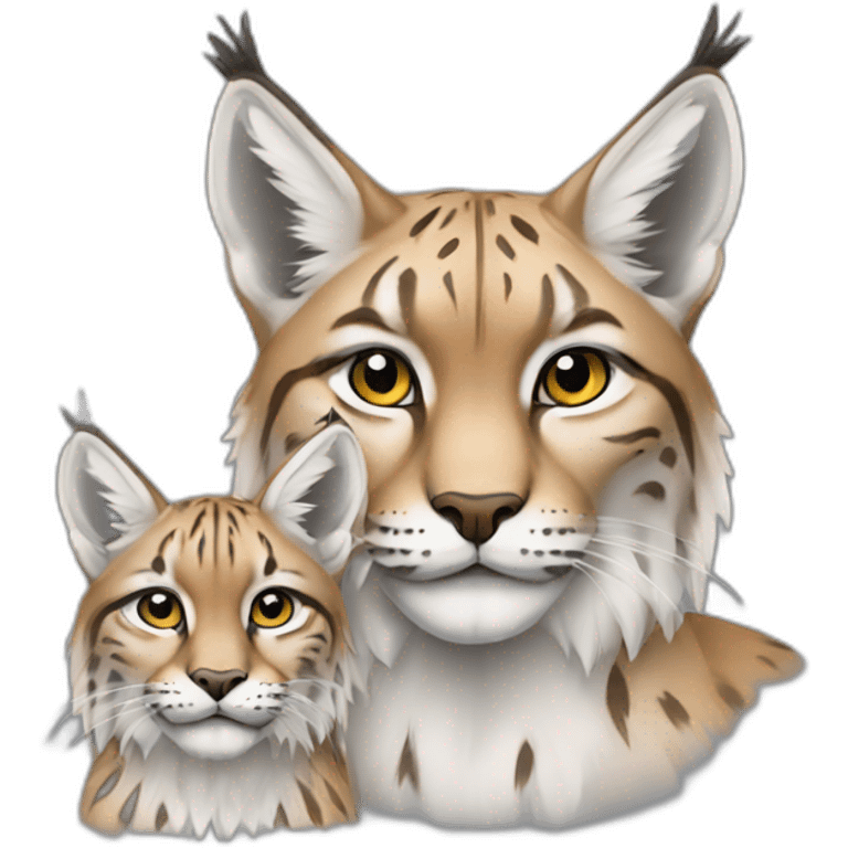 lynx avec son bebe emoji