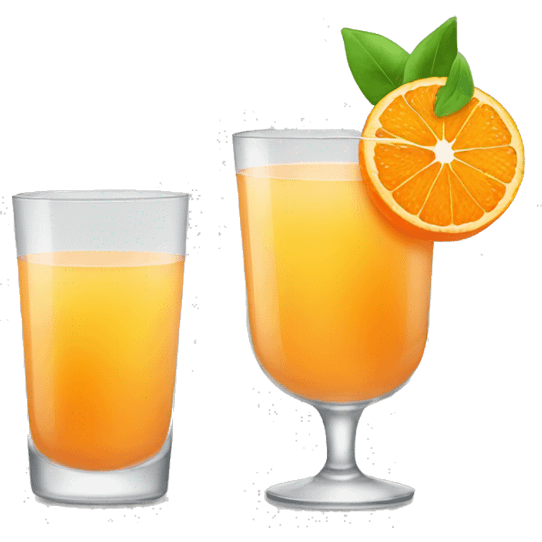 transparent glass of tangerine juice emoji