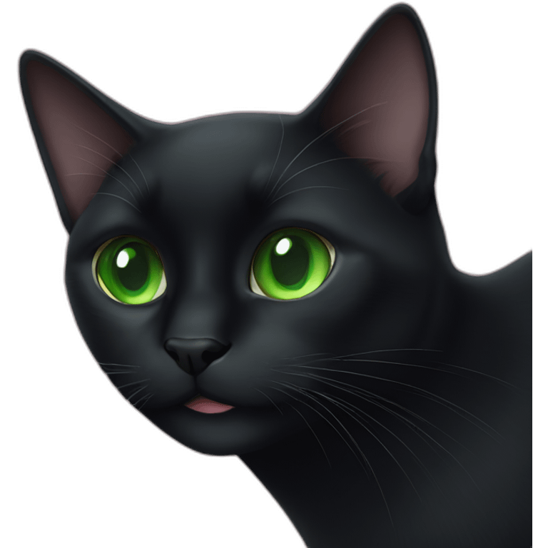 a black cat with green eyes Christmas emoji