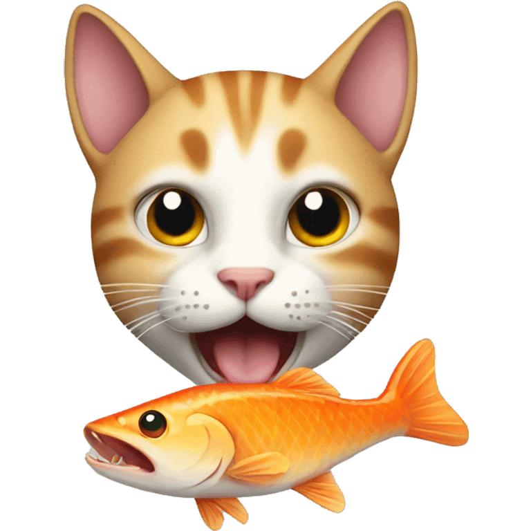 Cat eat fish emoji