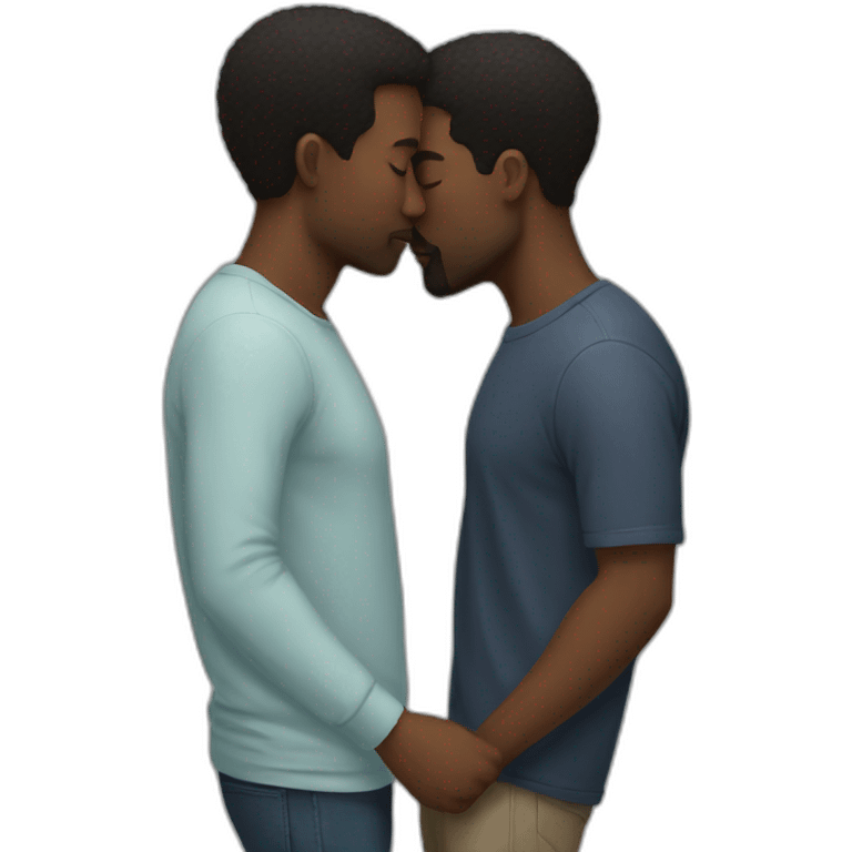 Black men kissing emoji