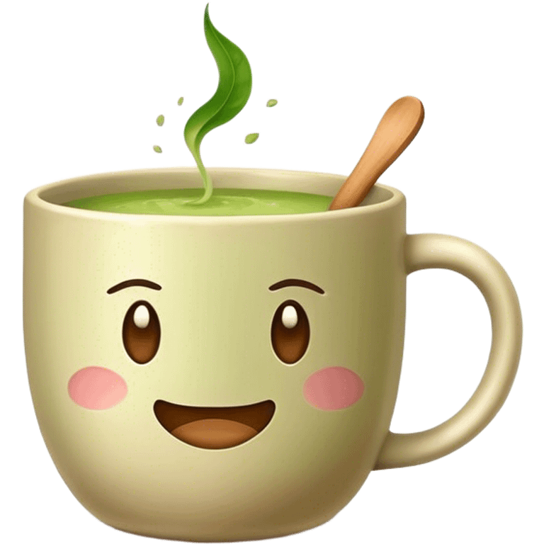 realistic looking matcha in all beige mug emoji