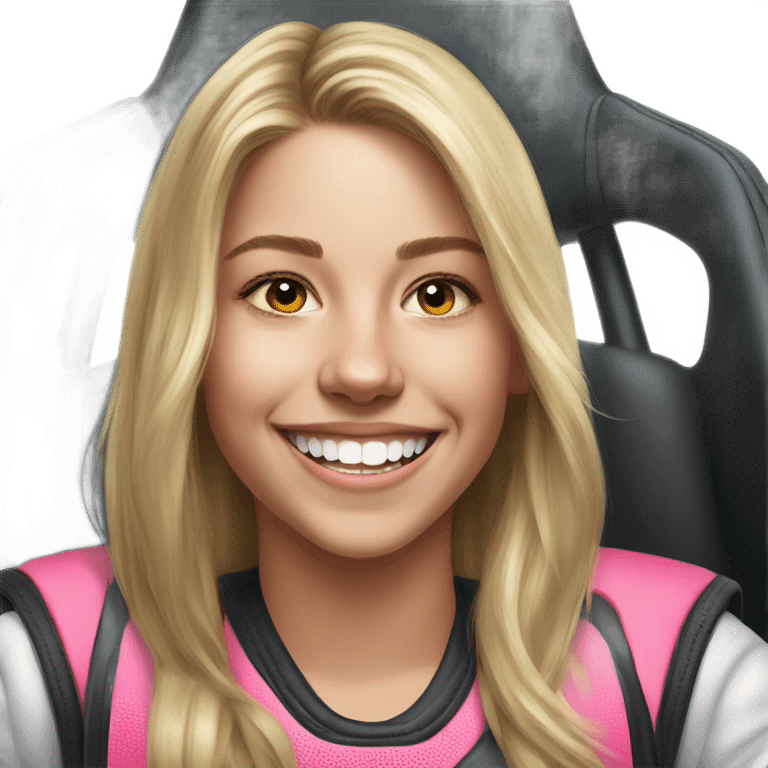 smiling girl portrait realism go karting emoji