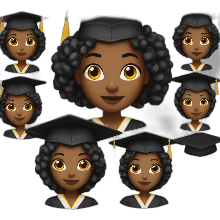 Black girl graduating emoji