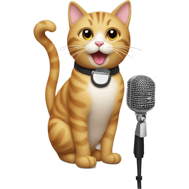 cat holding karaoke mic emoji