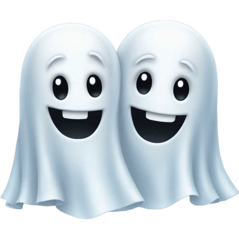 Two happy ghosts best friends emoji