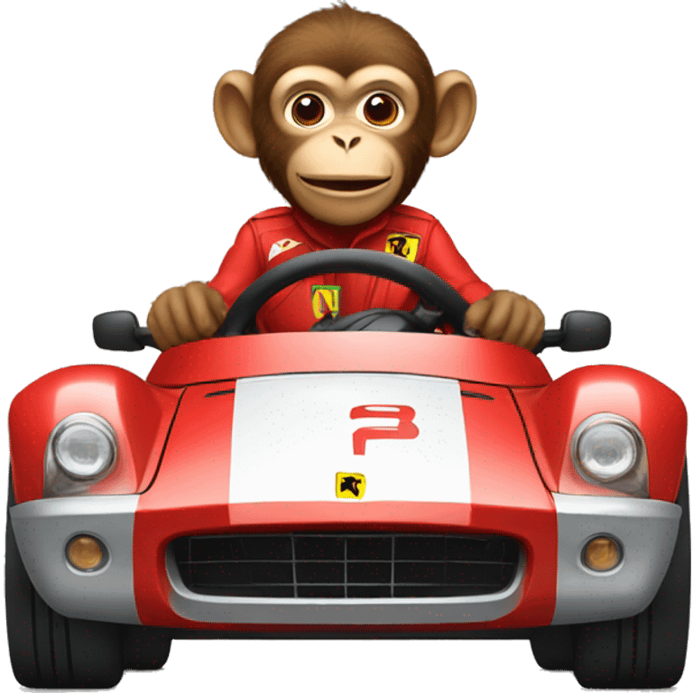 Monkey driving ferrari emoji