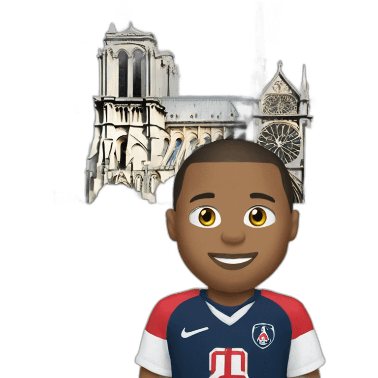 Mbappe sur Notre Dame de Paris emoji