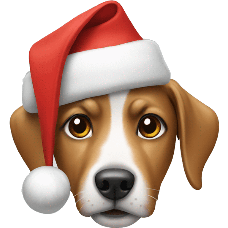 Dog wearing a Christmas hat  emoji