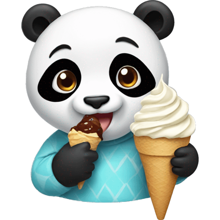 Panda eating ice cream emoji