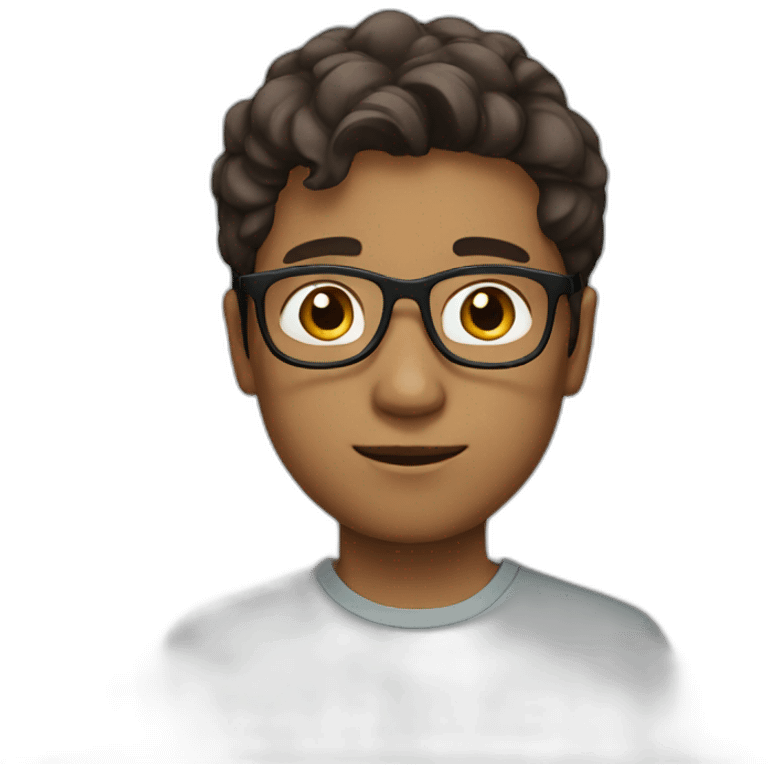 white pakistani boy with glasses brown hair emoji