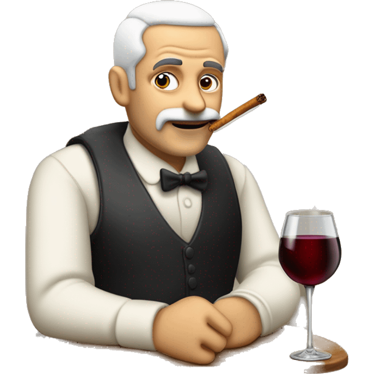 Mensch der wein trink und eine Zigarette raucht emoji