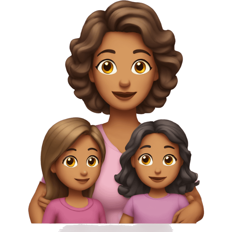 Mamá con sus dos hijas emoji