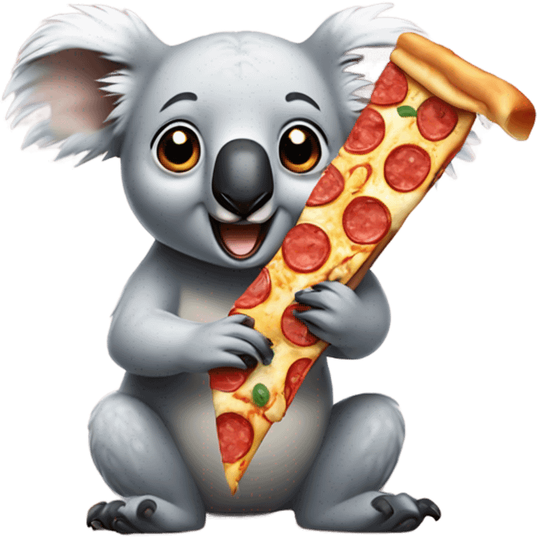 Koala eating a pizza emoji