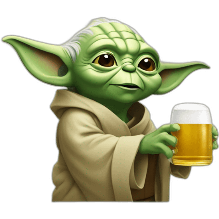 Yoda qui boit une bière emoji